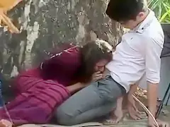 Asian coed girl gets screwed in the city park