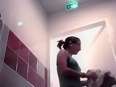 College girl washes her hot pussy