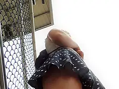 Upskirt Cutie in Polkadots skirt