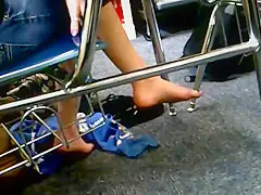 Candid College Feet During Exam
