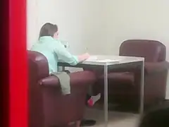 Candid Feet In Socks at Library