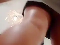 Upskirt in shoe shop