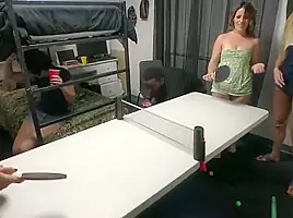 Ping Pong Party Turns Into College Dorm Orgy