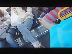 Candid Asian Girl in Jeans and White Converse