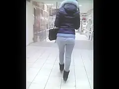 girl walks in semen on the back nice pretty