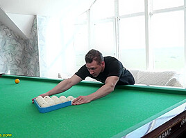 Her First Rough Anal On The Pool Table